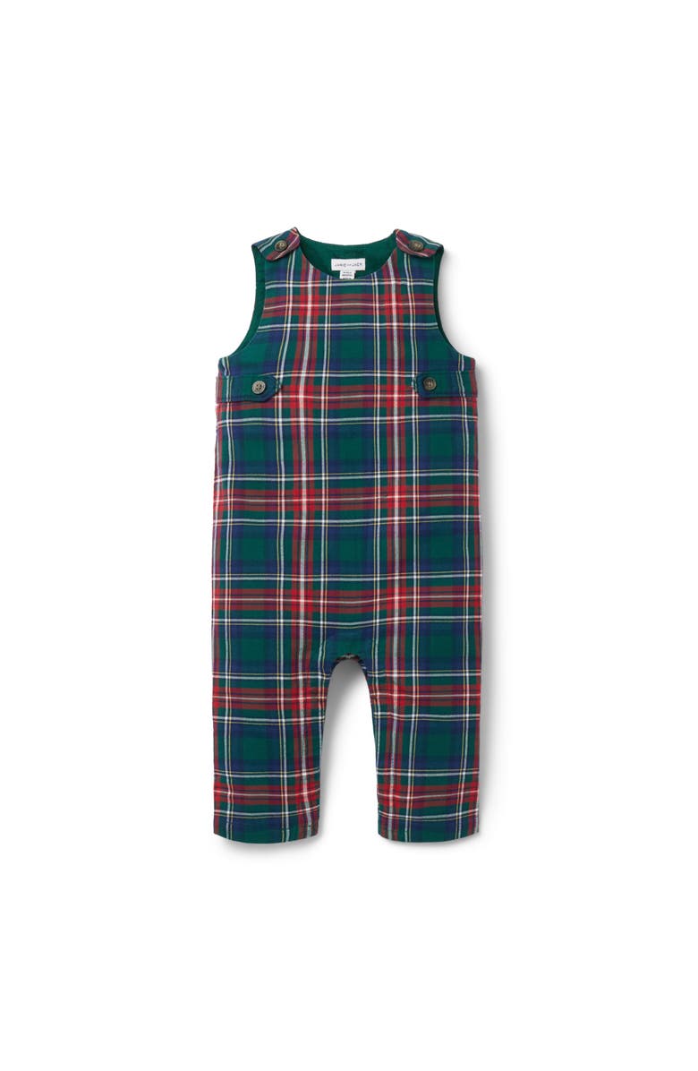 Janie and Jack The Tartan Baby Overall, Main, color, Green