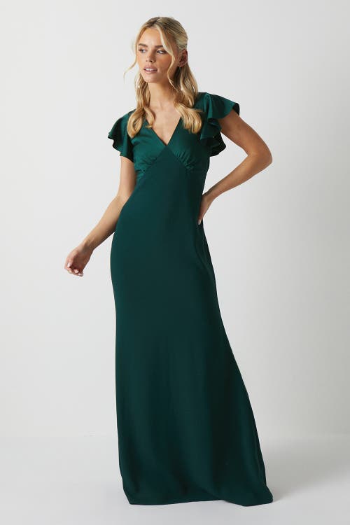 Coast Petite V-neck Maxi Bridesmaid Dress In Green
