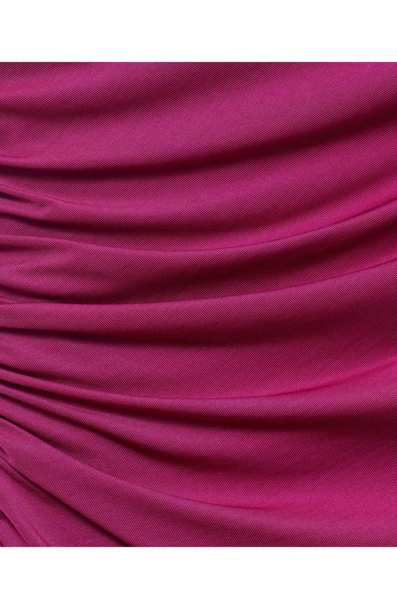 MANGO Draped Strapless Dress, Alternate, color, Fuchsia