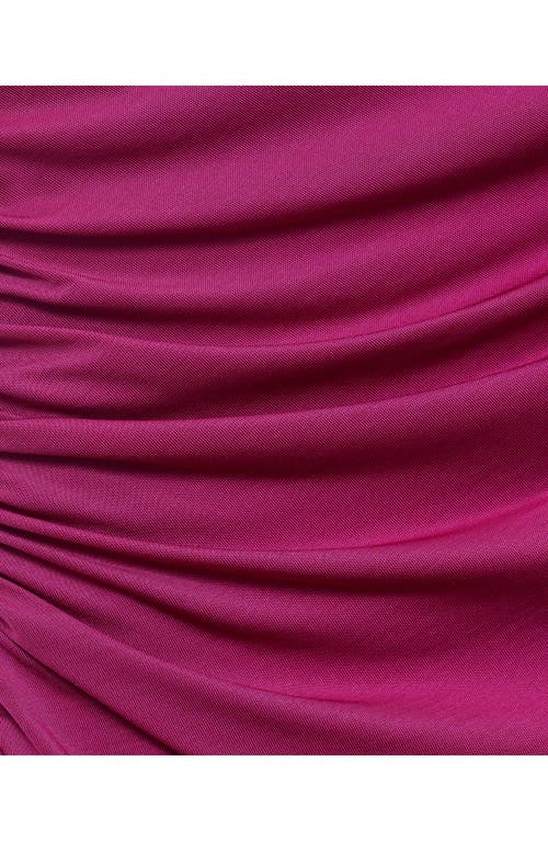 Mango Draped Strapless Dress In Pink