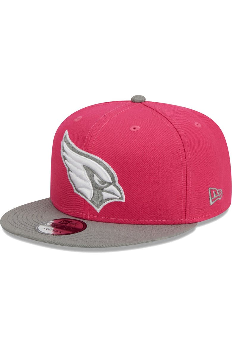 Men's New Era Pink/Gray Arizona Cardinals 2-Tone Color Pack 9FIFTY Snapback Hat, Main, color, Pink