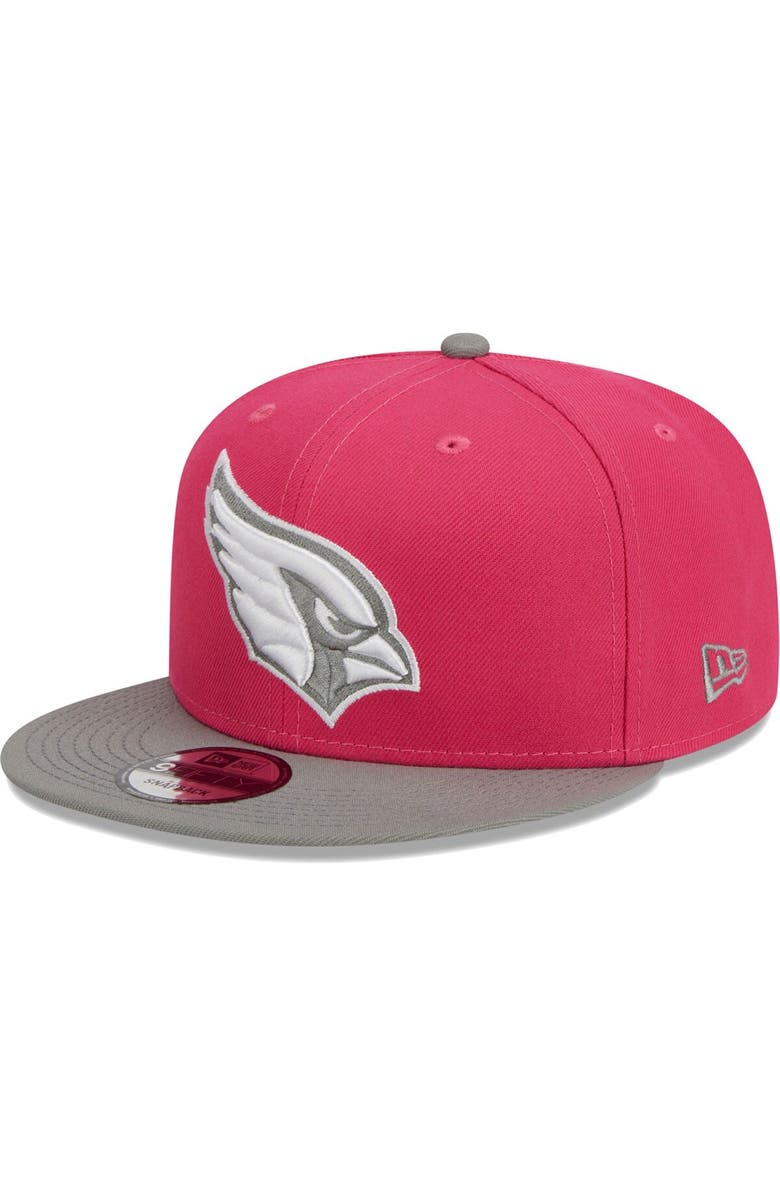 New Era Men's New Era Pink/Gray Arizona Cardinals 2-Tone Color Pack 9FIFTY Snapback Hat, Main, color,