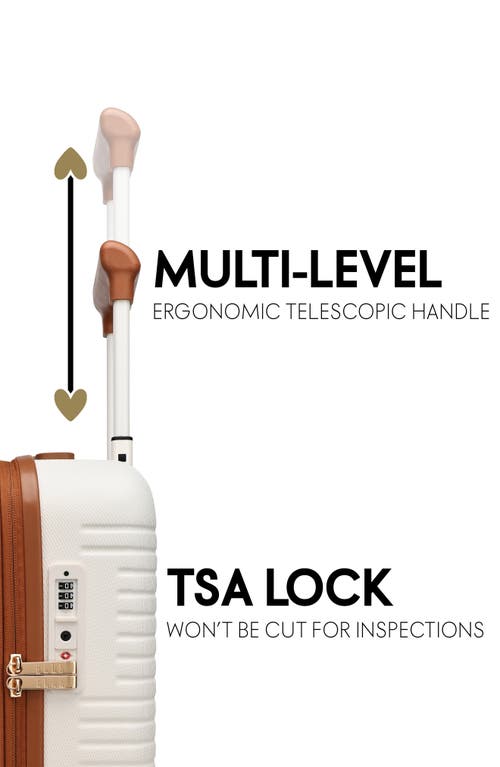 Elle Escape Expandable Carry On Suitcase With Front Laptop Pocket In White