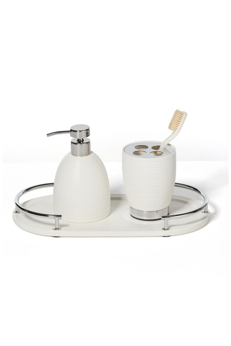 Dubai 3-Piece Ceramic Bathroom Accessory Set, Alternate, color, WHITE
