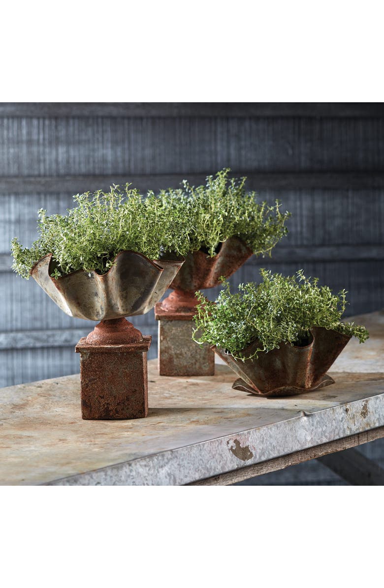 Napa Home & Garden Galvanized Handkerchief Planter, Alternate, color, Brown