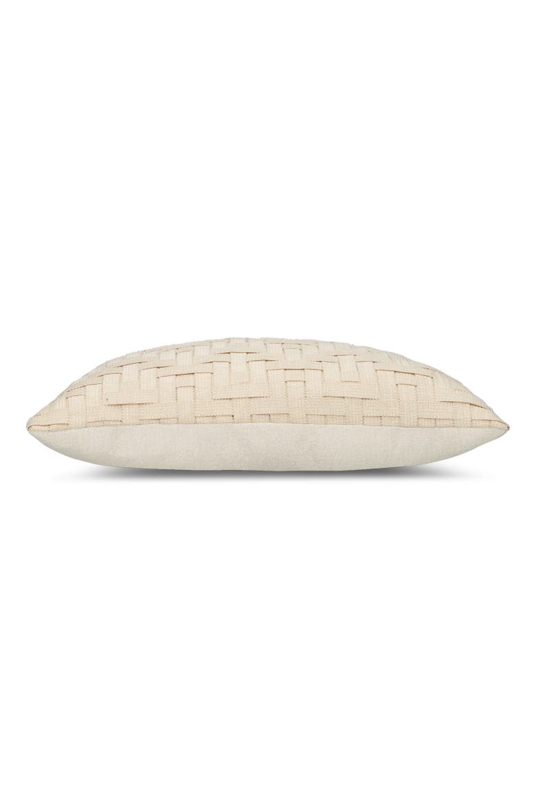 Entwine Crema Indoor & Outdoor Woven Accent Pillow, Alternate, color, Crema