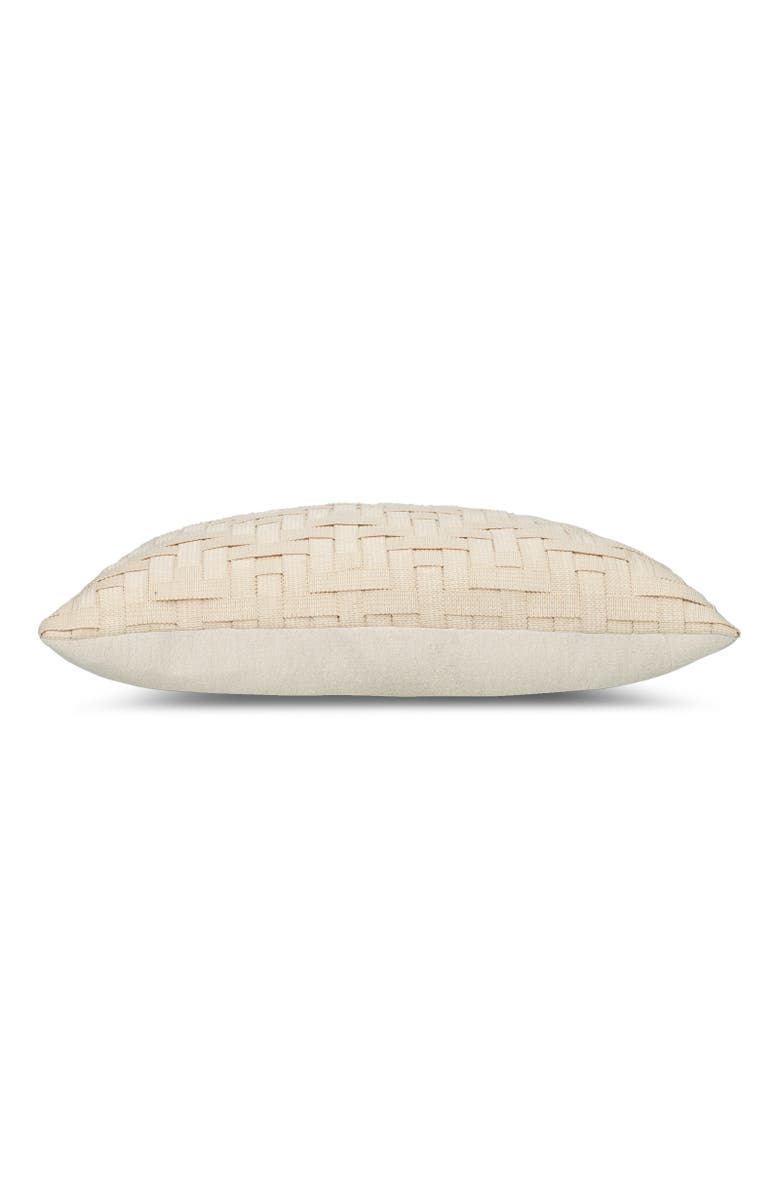 Elaine Smith Entwine Crema Indoor & Outdoor Woven Accent Pillow, Alternate, color, Crema