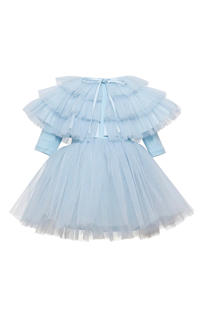 Mini Celebrities Cloud Tulle Dress Set, Main, color, Cool Blue