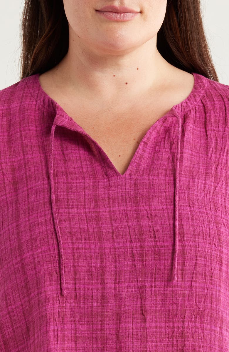Eileen Fisher Split Neck Organic Linen Top, Alternate, color, 