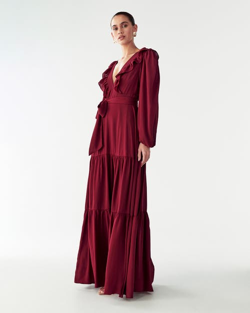 Willa Allie Maxi Dress In Burgundy