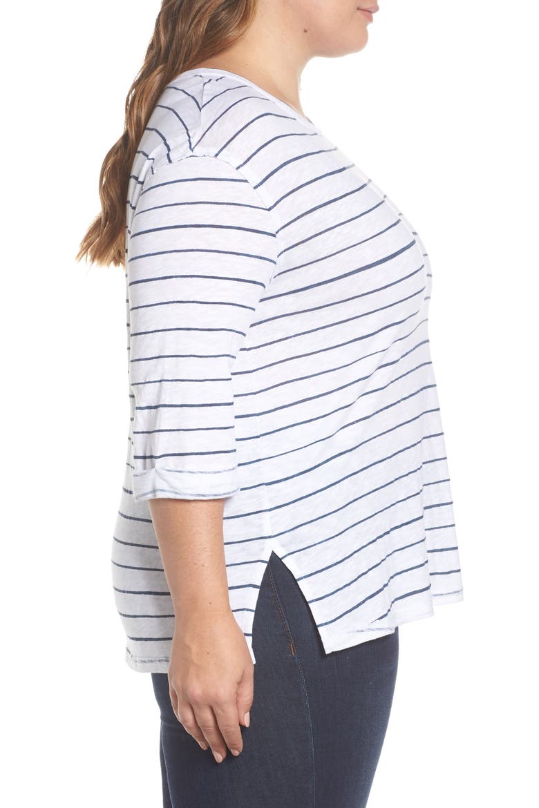 Relaxed Stripe Tee, Alternate, color, WHITE- NAVY STRIPE