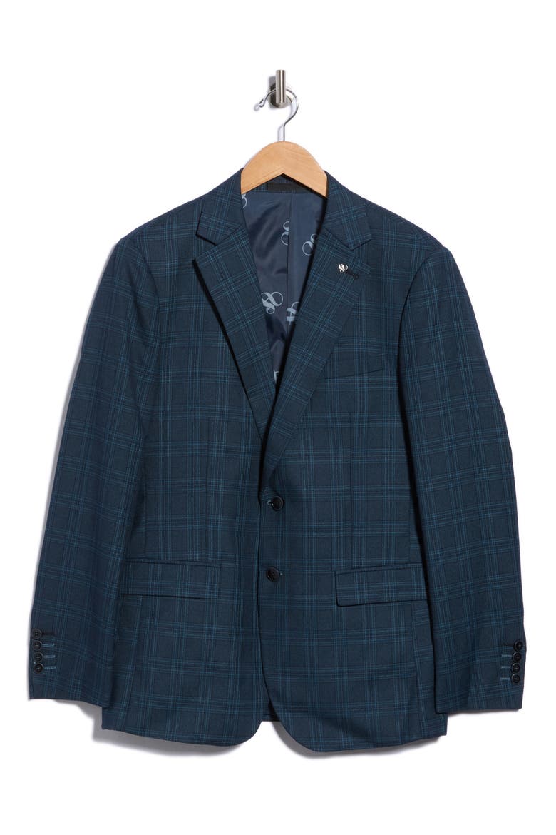 Plaid Sport Coat, Main, color, BLUE/GREEN