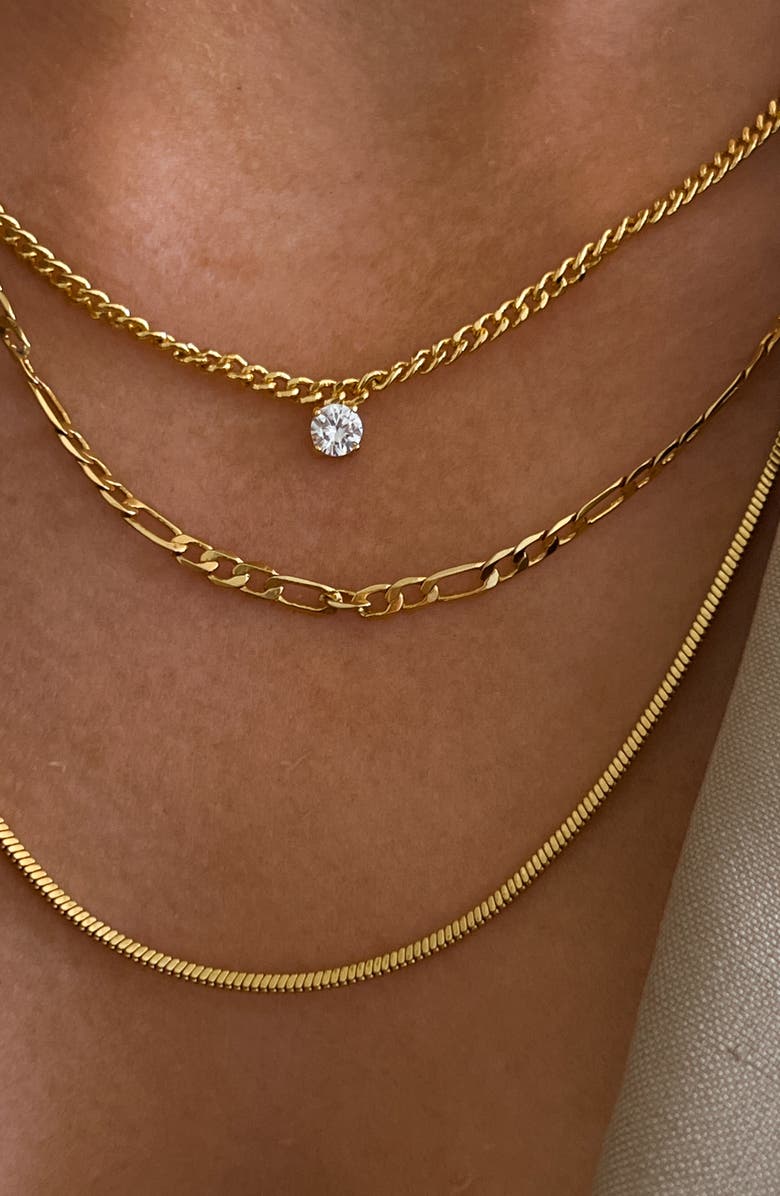 Luv AJ Cubic Zirconia Solitaire Necklace, Alternate, color, 