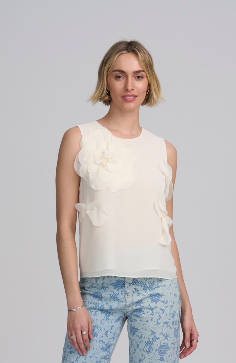 ELLE Collection Floral Appliqué Shell, Alternate, color, Blush