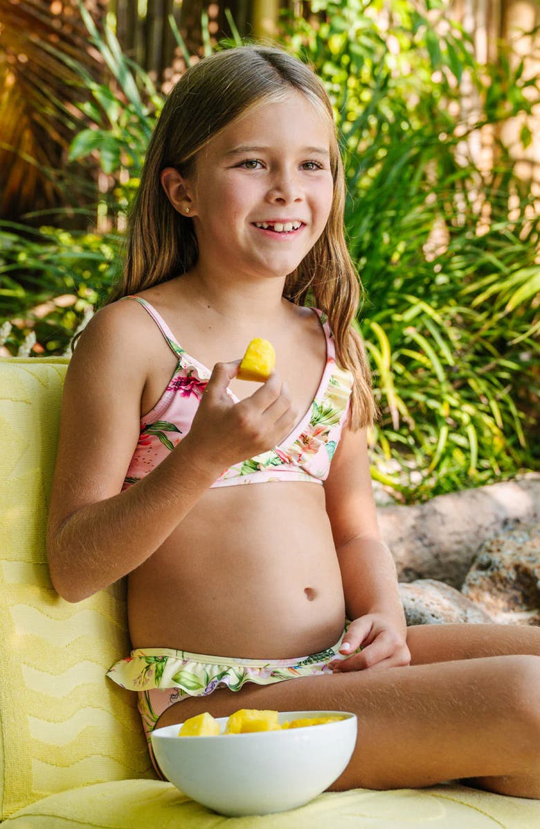 PQ SWIM Kids' Elsie Ruffle Two-Piece Swimsuit, Alternate, color, 