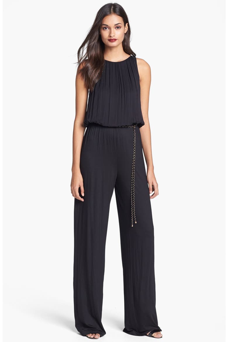 'Lillia' Jersey Jumpsuit, Main, color, BLACK