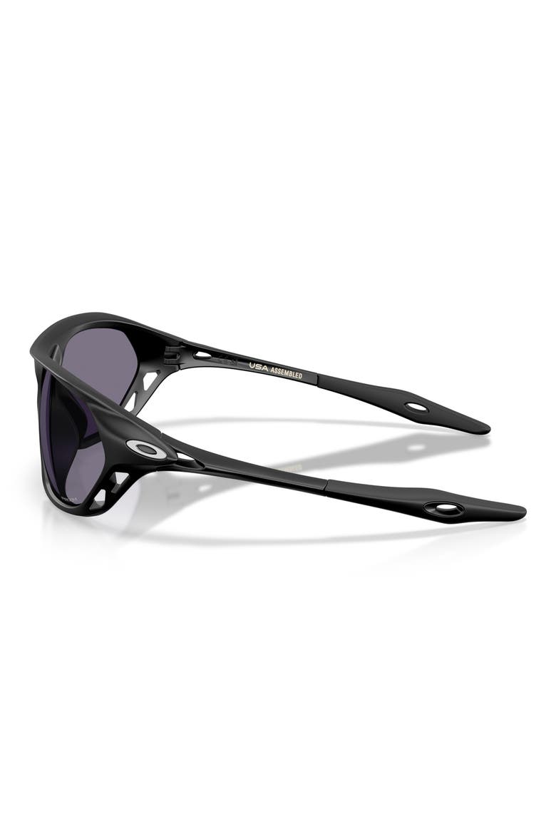 Cage Jacket 61mm Polarized Irregular Sunglasses, Alternate, color, MATTE BLACK / PRIZM GREY