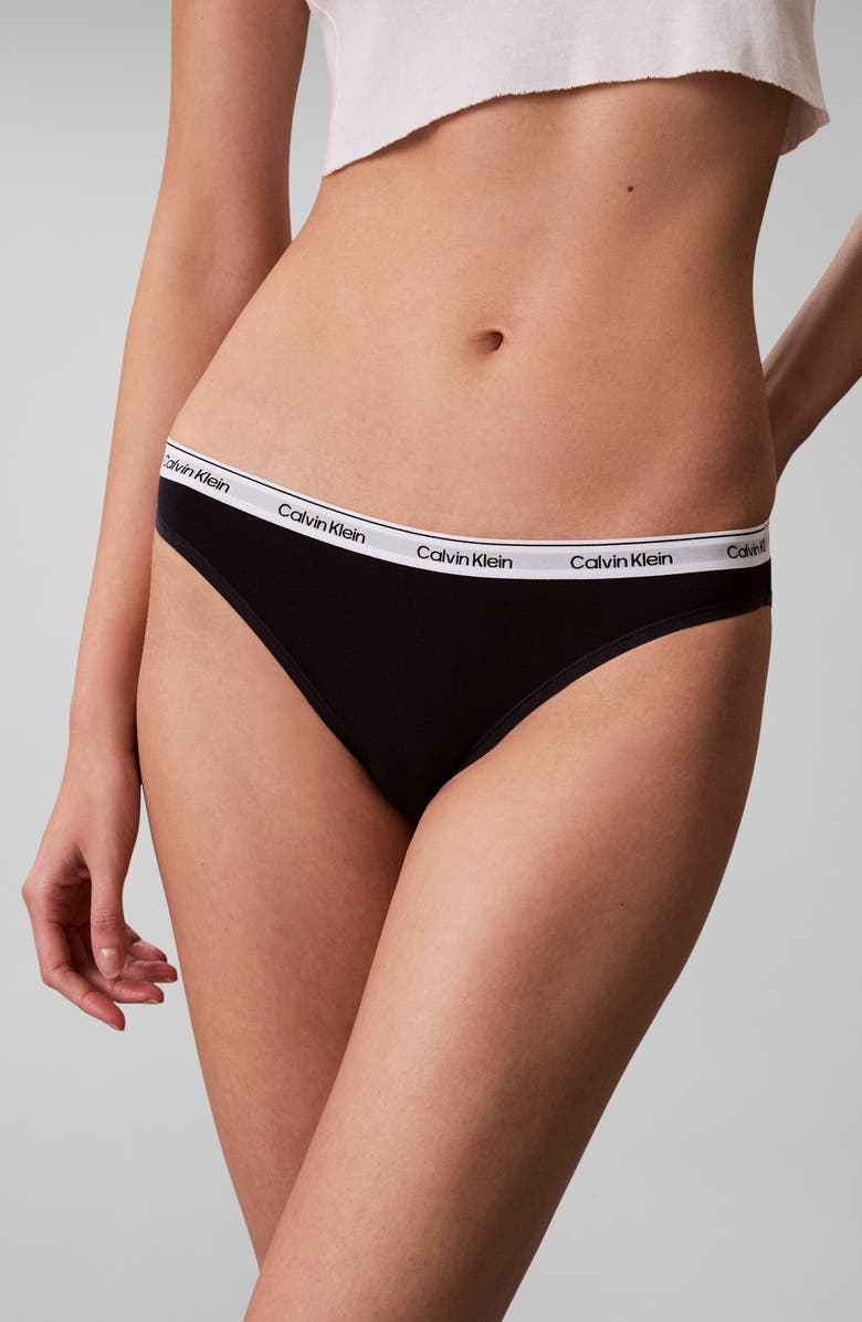 Calvin Klein Assorted 5-Pack Logo Bikinis, Alternate, color, Shoreline/ Blue/ White/G H/Blu