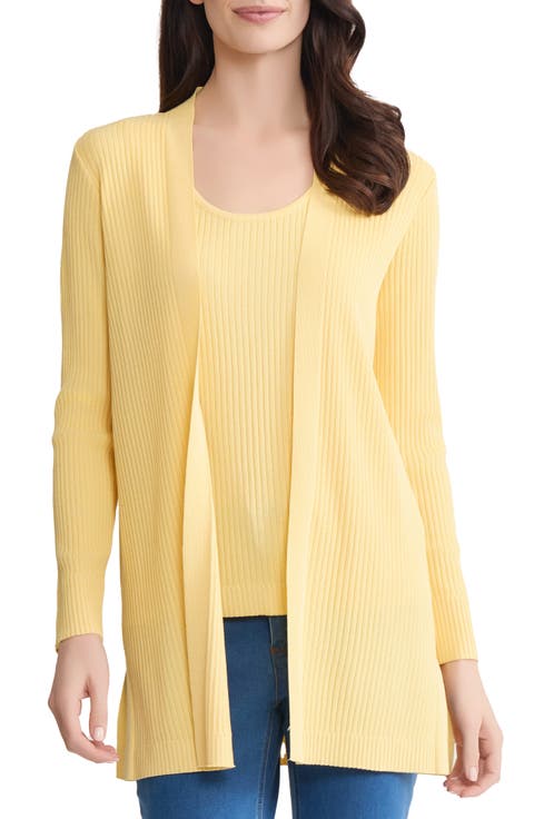 Sutton Open Front Rib Knit Cardigan