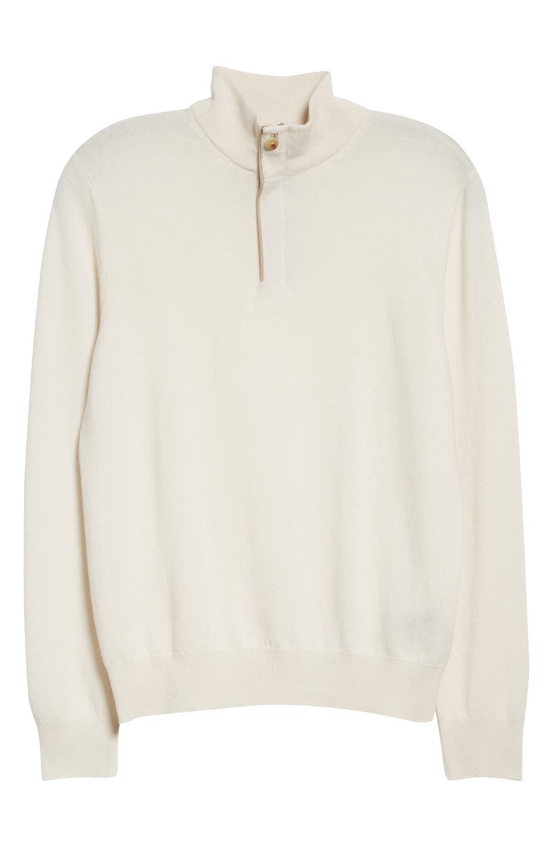 ZEGNA Quarter Zip Cashmere Pullover, Alternate, color, Natural Solid