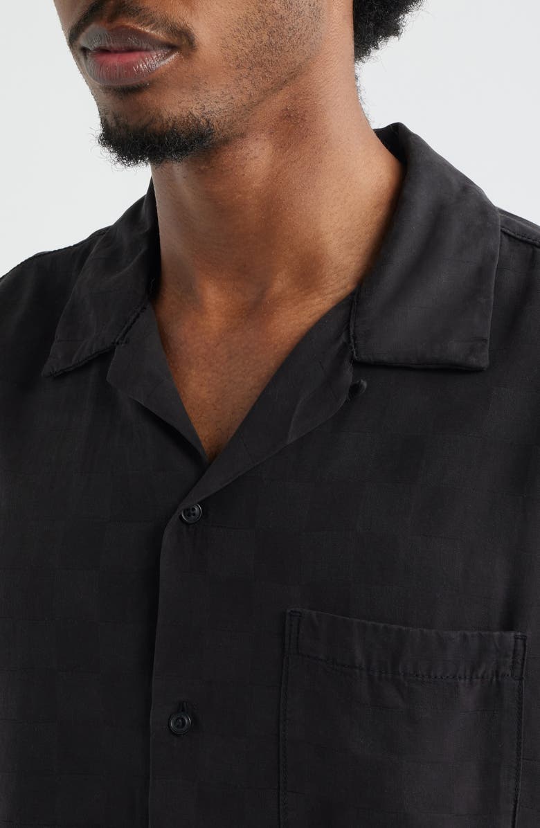 Vans Van Doren Check Button-Up Camp Shirt, Alternate, color, Black