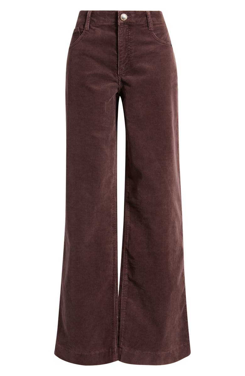 Wit & Wisdom Sam High Waist Wide Leg Corduroy Pants, Alternate, color, Washed Oxblood