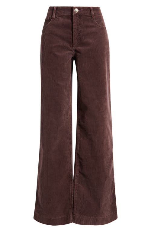 Wit & Wisdom Sam High Waist Wide Leg Corduroy Pants In Burgundy