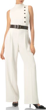 IVONNE Sleeveless Belted Jumpsuit
