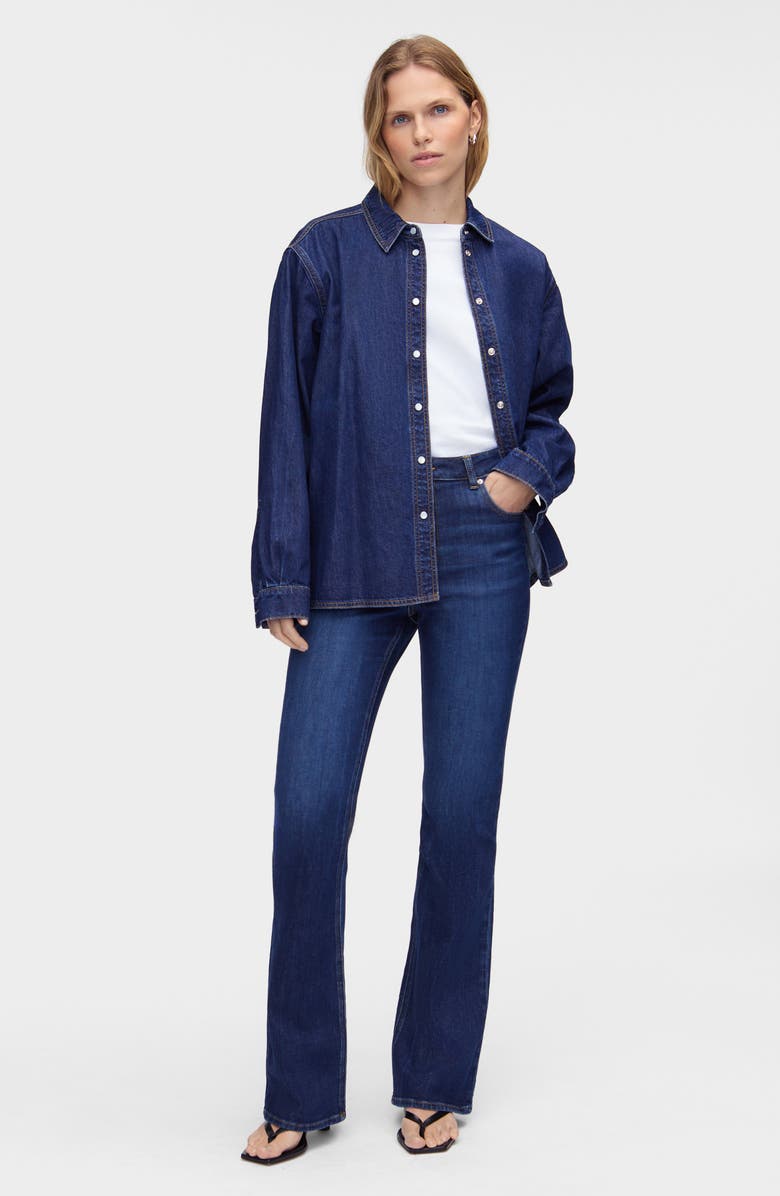 ALIGNE Slim Flare Organic Cotton Jeans, Alternate, color, Ocean Blue