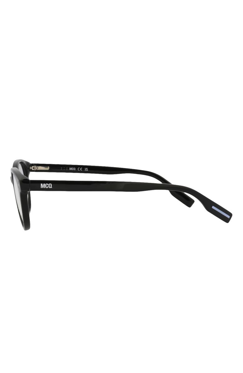 McQueen 47mm Oval Optical Glasses, Alternate, color, Black Black Transparent