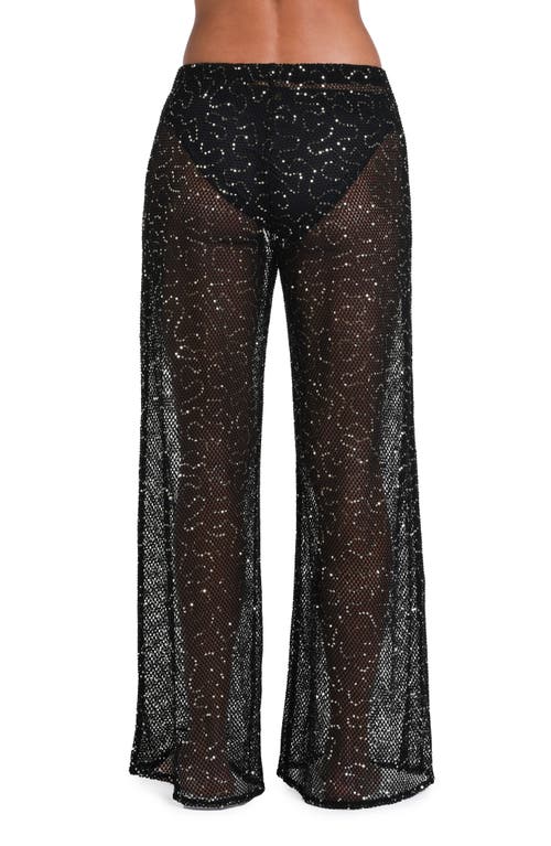 Sunshine 79 Shine Open Stitch Cover-up Pants In Black