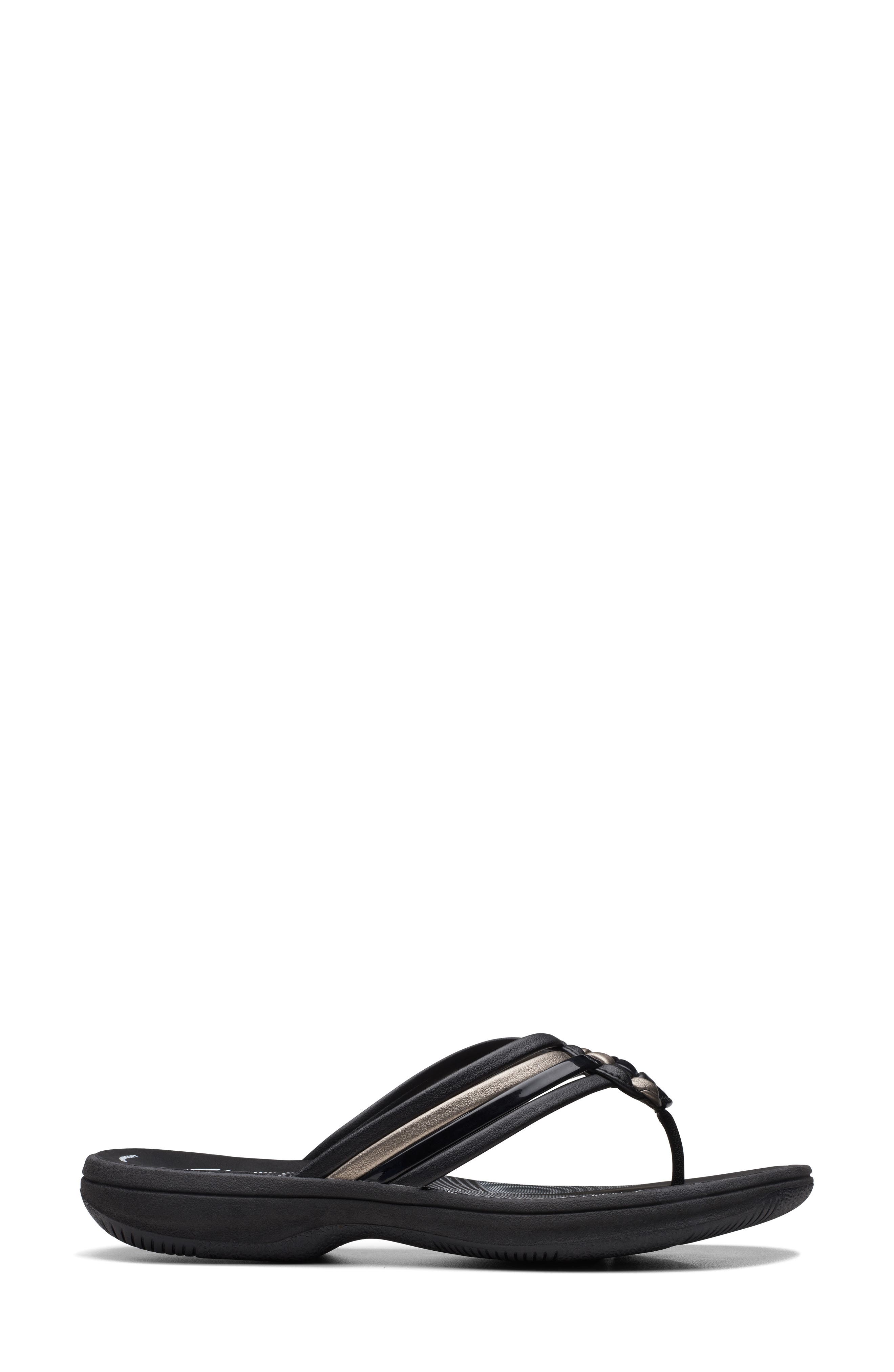 Clarks<sup>®</sup> Breeze Coral Thong Sandal, Alternate, color, Black Combi