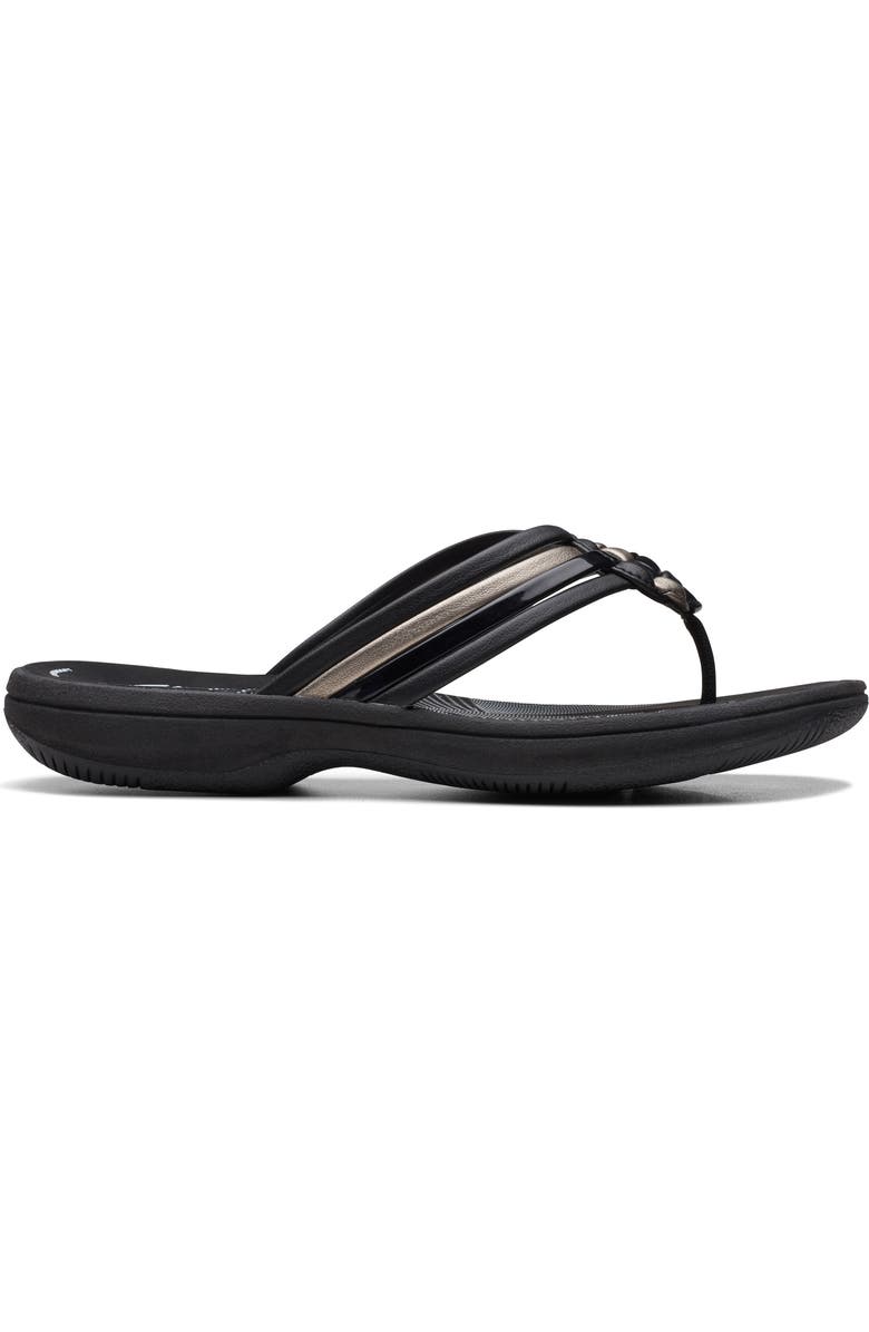 Clarks<sup>®</sup> Breeze Coral Thong Sandal, Alternate, color, Black Combi
