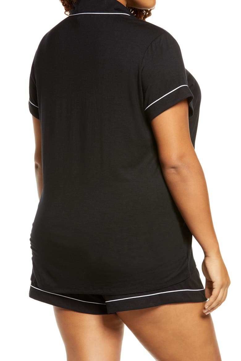 Moonlight Short Pajamas, Alternate, color, BLACK