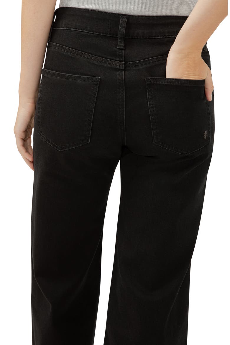 Suki Curvy Raw Hem Mid Rise Ankle Wide Leg Jeans, Alternate, color, BLACK