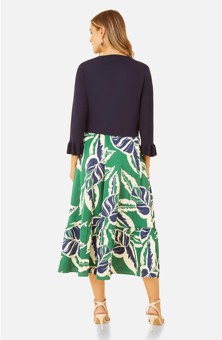 Yumi Bell Sleeves Cropped Cardigan, Alternate, color, Navy