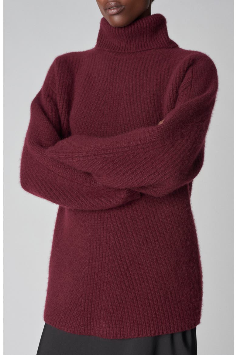 Turtleneck Sweater in Cashmere, Main, color, Bordeaux