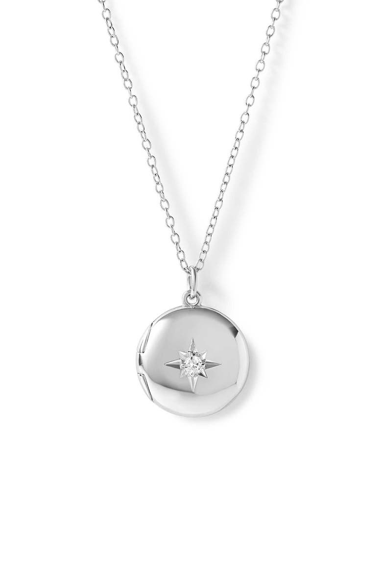 Silver Biography Midi Locket Necklace, Main, color, Sterling Silver