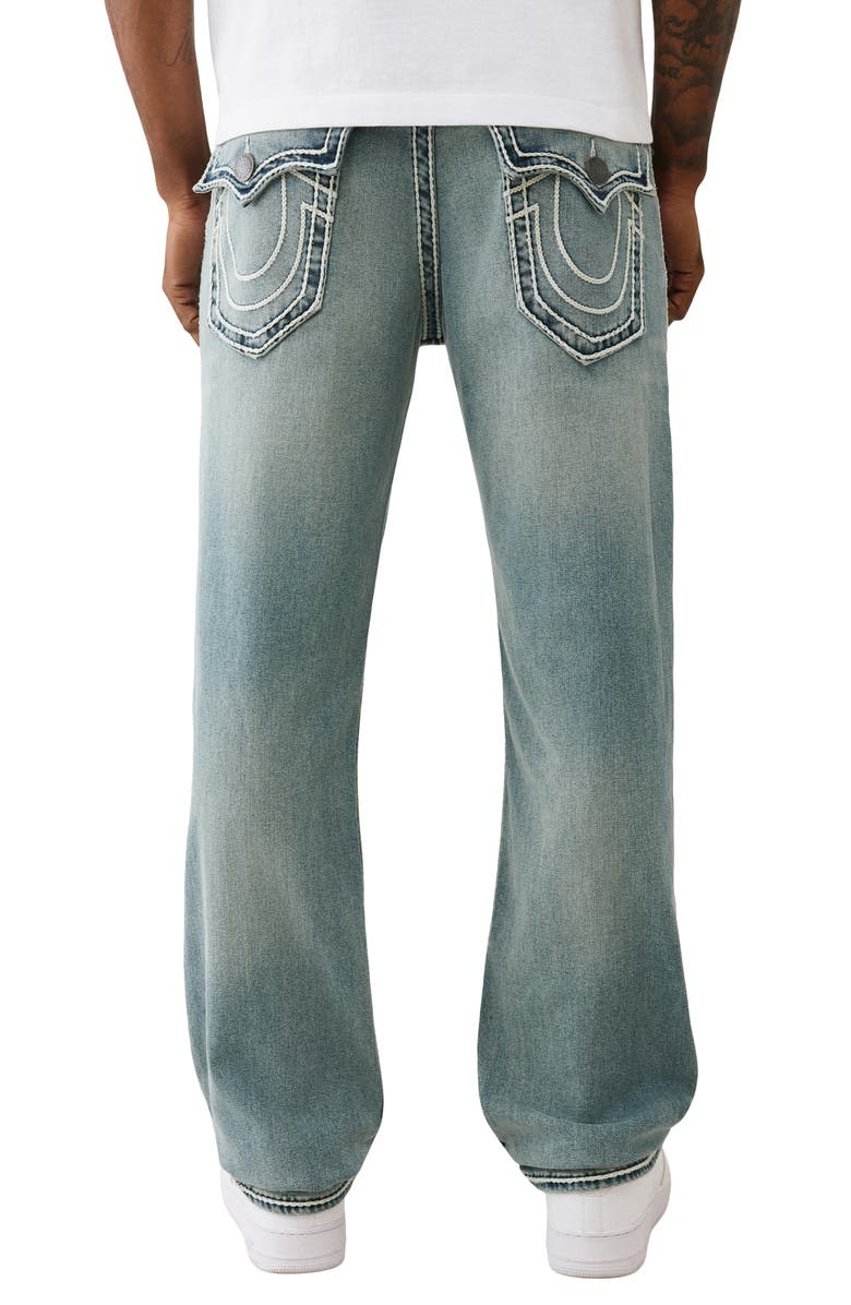 True Religion Ricky Rope Stitch Flap Straight Leg Jeans, Alternate, color, Soundburst Medium Wash