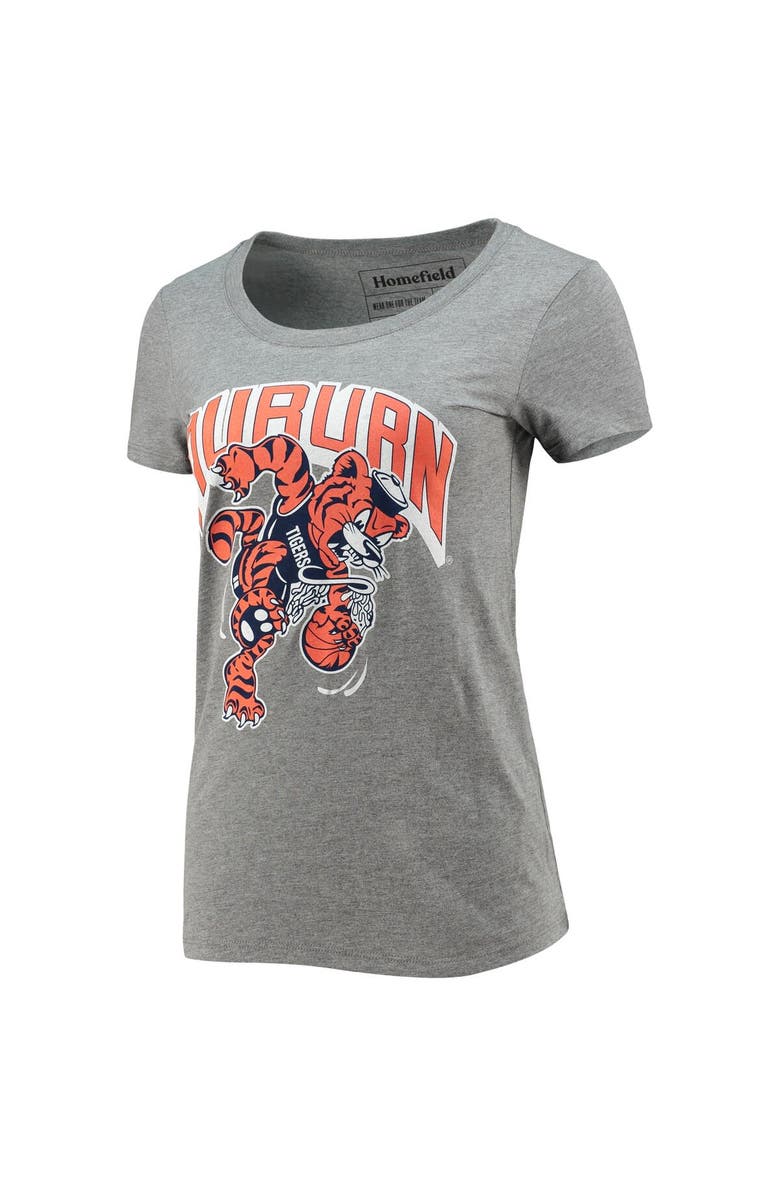 HOMEFIELD Women's Homefield Heathered Gray Auburn Tigers Vintage Basketball Tri-Blend T-Shirt, Alternate, color,