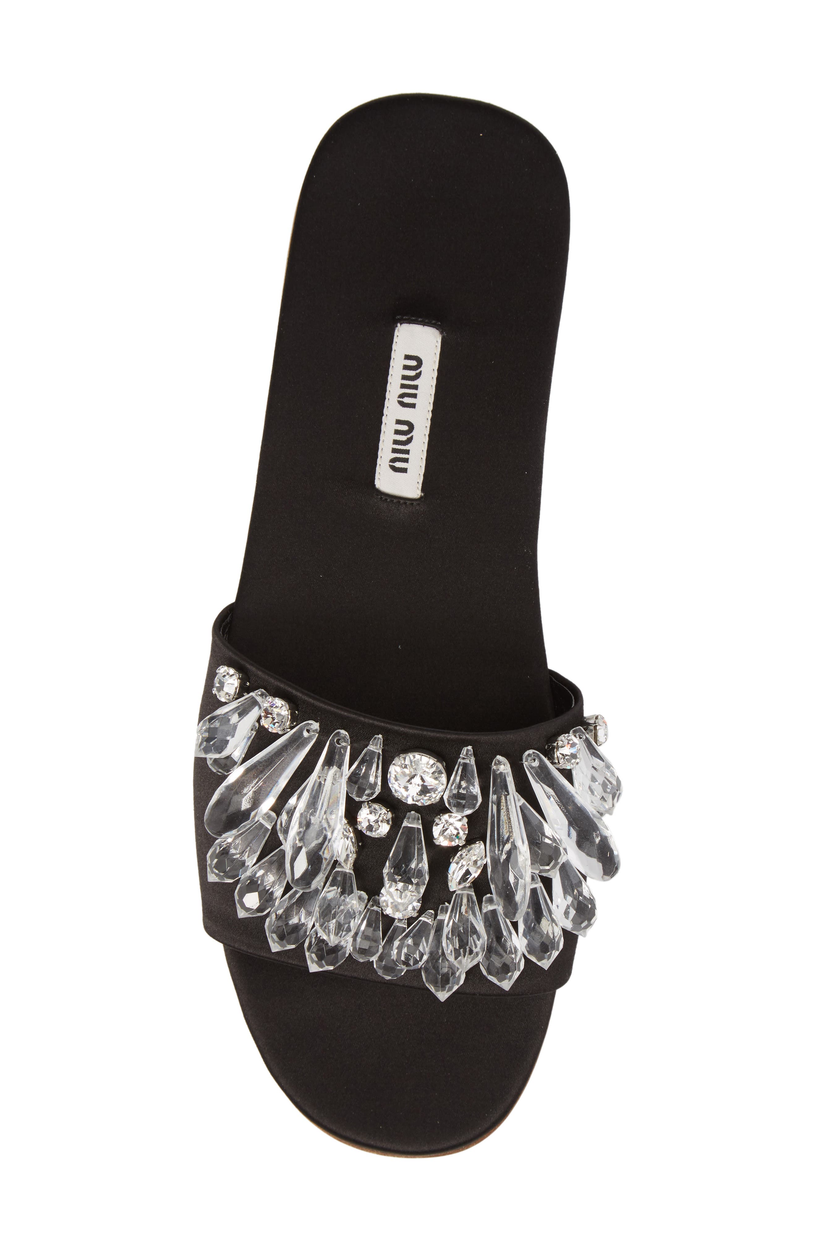 Miu Miu Embellished Slide Sandal, Alternate, color, 
