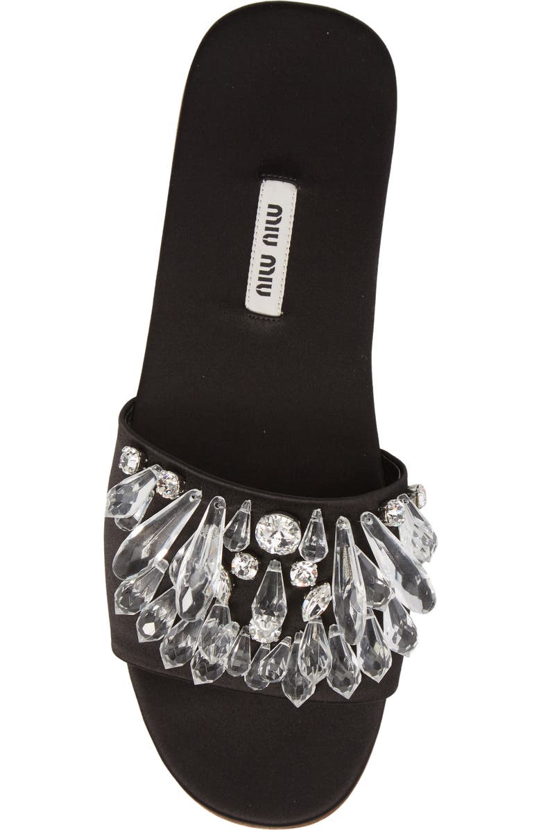 Miu Miu Embellished Slide Sandal, Alternate, color,