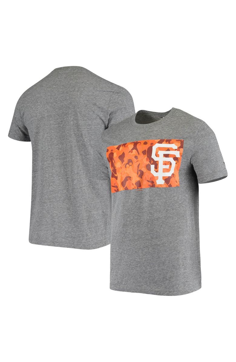 New Era Men's New Era Heathered Gray San Francisco Giants Camo Offset White Tri-Blend T-Shirt, Main, color, 
