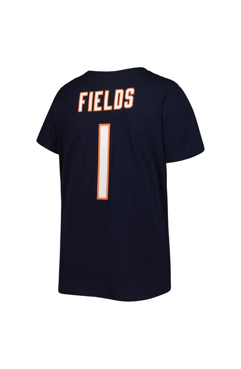FANATICS Women's Justin Fields Navy Chicago Bears Plus Size Fair Catch Name & Number V-Neck T-Shirt, Alternate, color, 