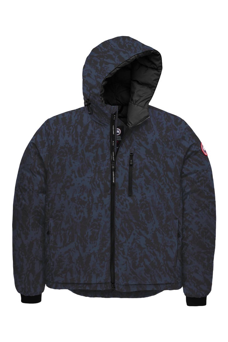 Lodge Slim Fit Packable 750 Fill Power Down Hooded Jacket, Alternate, color, ARL TNDRA NAVY