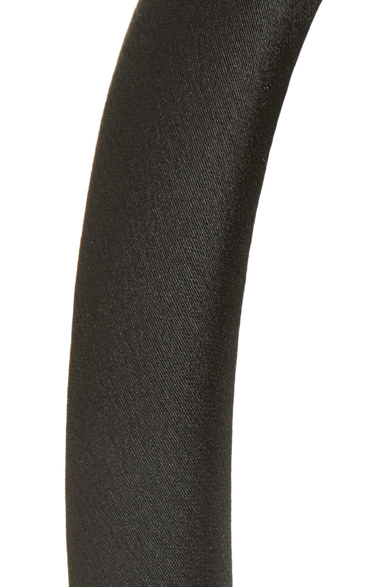 Skinny Padded Satin Headband, Alternate, color, BLACK