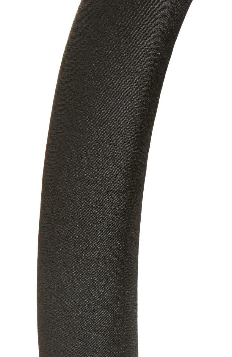Tasha Skinny Padded Satin Headband, Alternate, color, Black