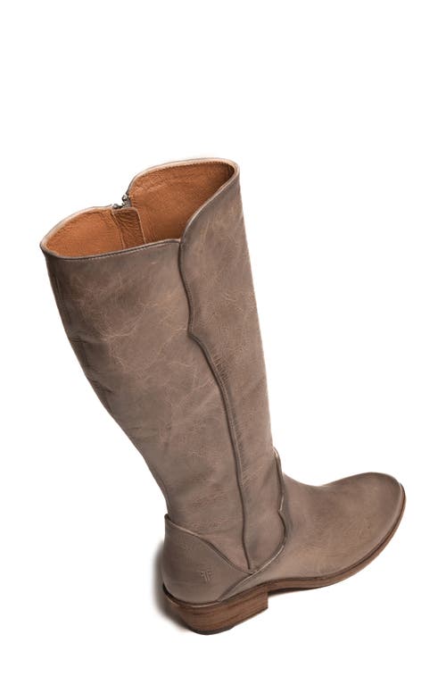 Frye Carson Piping Knee High Western Boot In Gray
