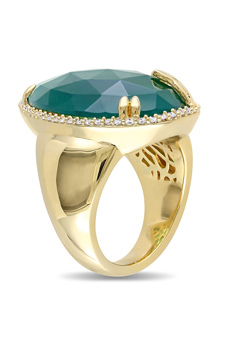 Julianna B. Green Onyx & Diamond Pear Cocktail Ring, Alternate, color, Green Onyx