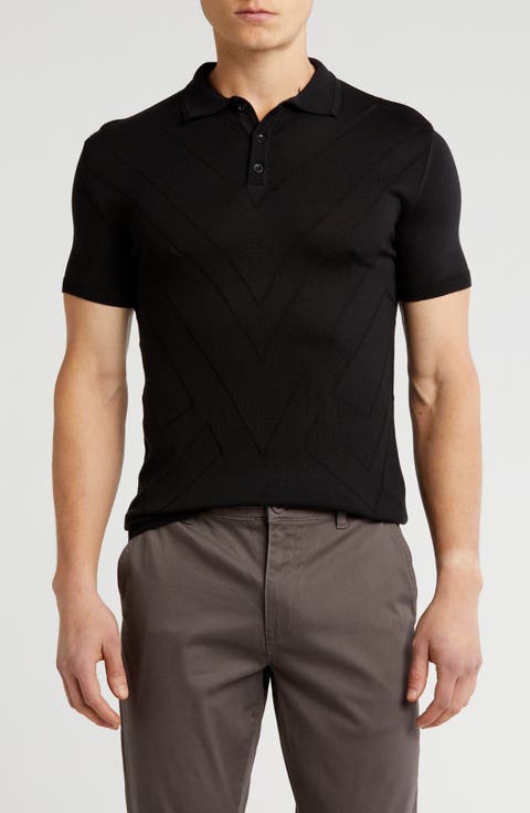 Textured Sweater Knit Polo